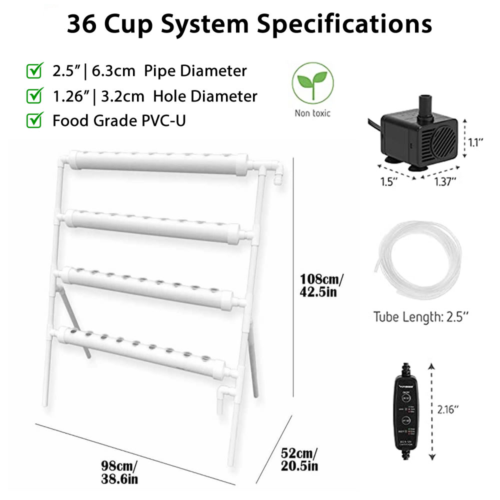 Home Hydroponic Kit - 36-cup-system