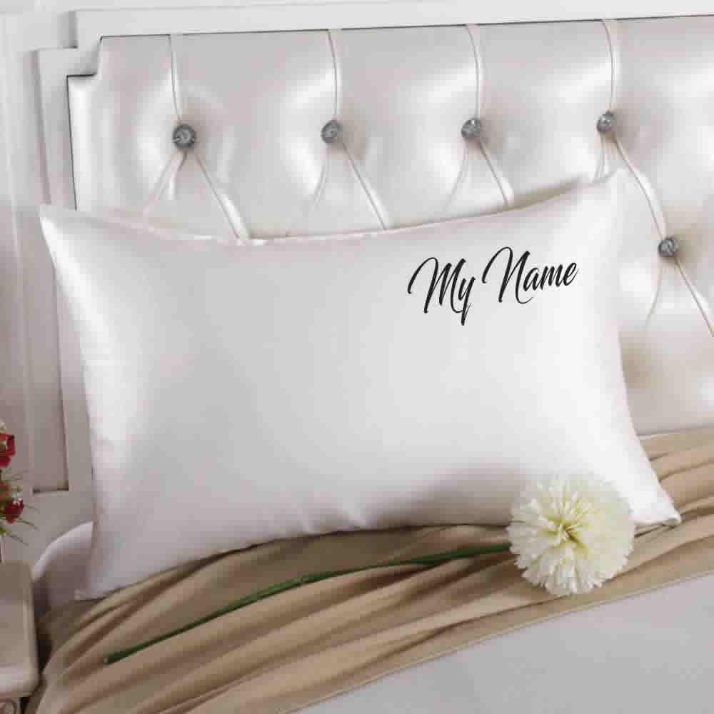 Custom Embroidered Silk Pillowcase