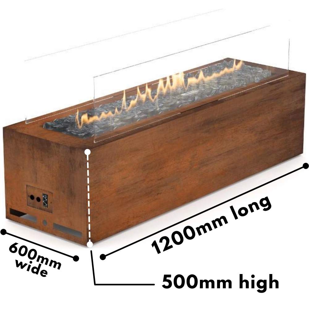 Weathered Steel Gas Fire Pit | Weathering Steel Portable Gas Firepit: image 2