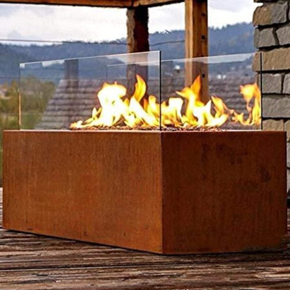 Weathered Steel Gas Fire Pit | Weathering Steel Portable Gas Firepit: image 3