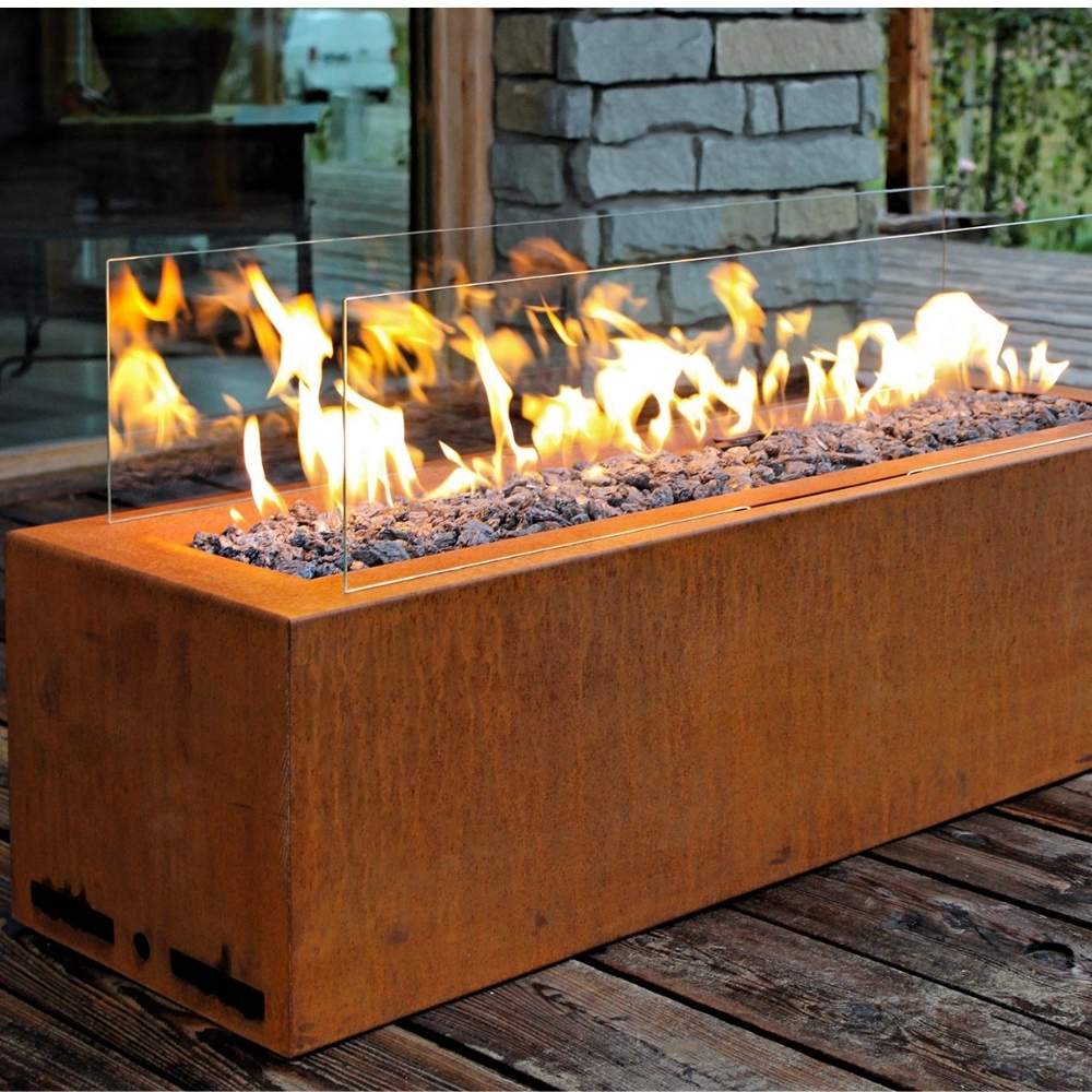 Weathered Steel Gas Fire Pit | Weathering Steel Portable Gas Firepit: image 4