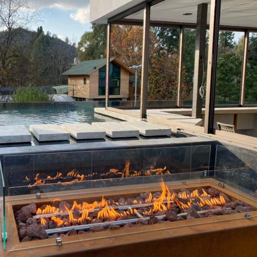 Weathered Steel Gas Fire Pit | Weathering Steel Portable Gas Firepit: image 6