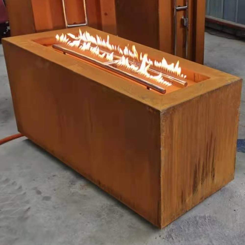 Weathered Steel Gas Fire Pit | Weathering Steel Portable Gas Firepit: image 9