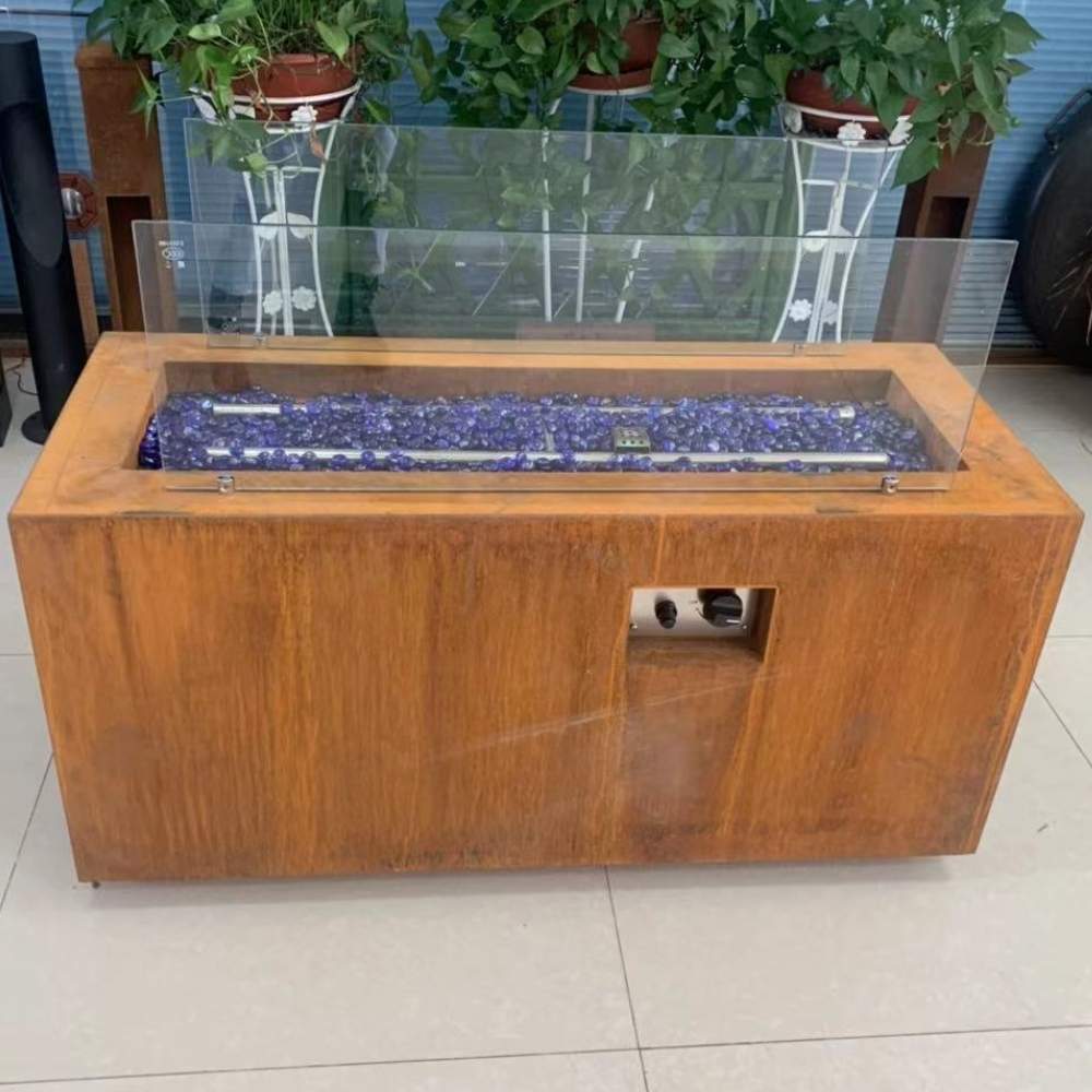 Weathered Steel Gas Fire Pit | Weathering Steel Portable Gas Firepit: image 10