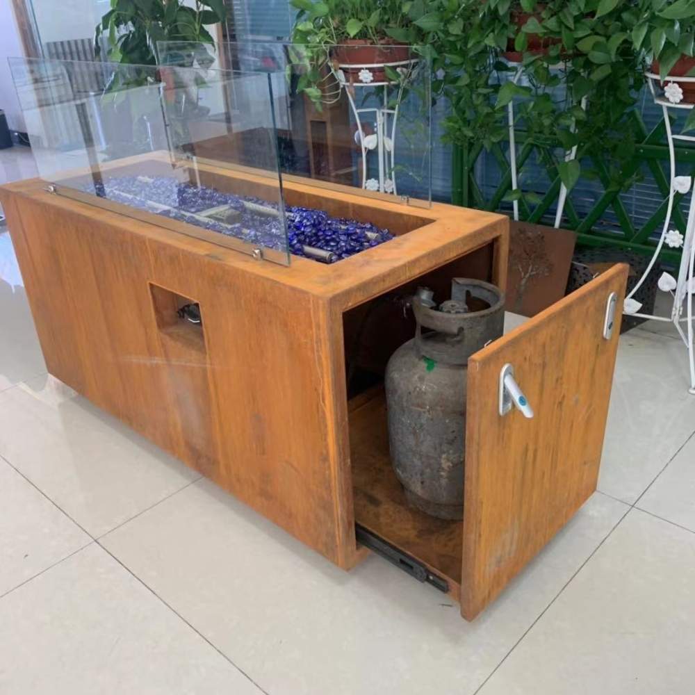Weathered Steel Gas Fire Pit | Weathering Steel Portable Gas Firepit: image 13