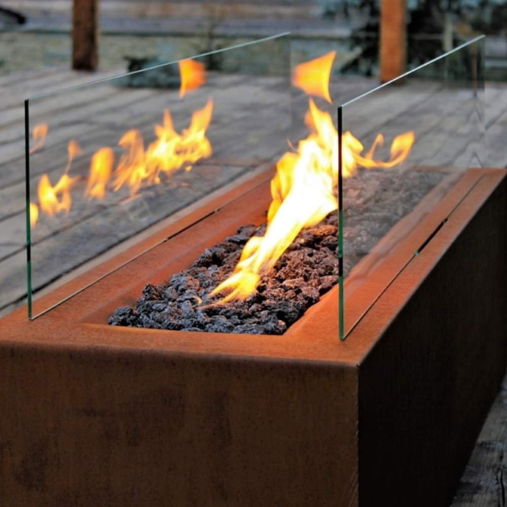 Weathered Steel Gas Fire Pit | Weathering Steel Portable Gas Firepit