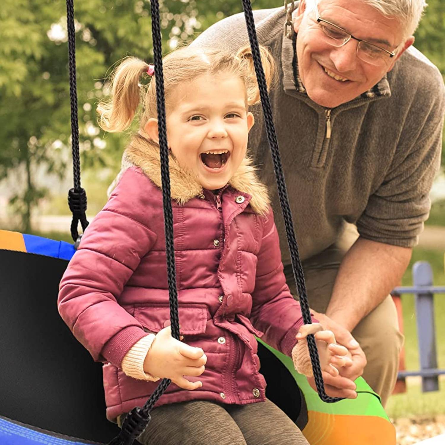 Saucer Tree Swing | Hanging Swinging Disc | Round Mat Swing
