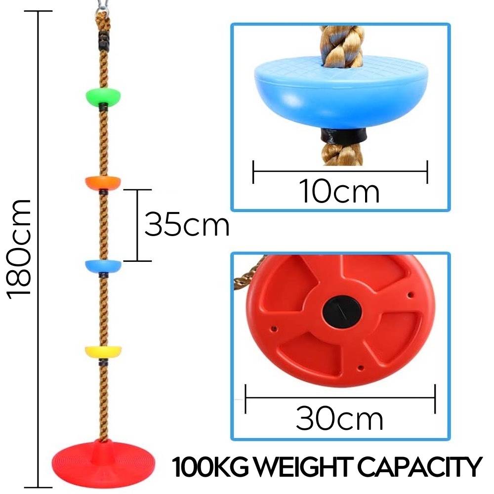 Single Disc Seat & Climbing Rope | Jungle Gym Tree Swing | Rope Swing: image 3