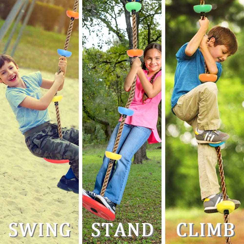Single Disc Seat & Climbing Rope | Jungle Gym Tree Swing | Rope Swing: image 5