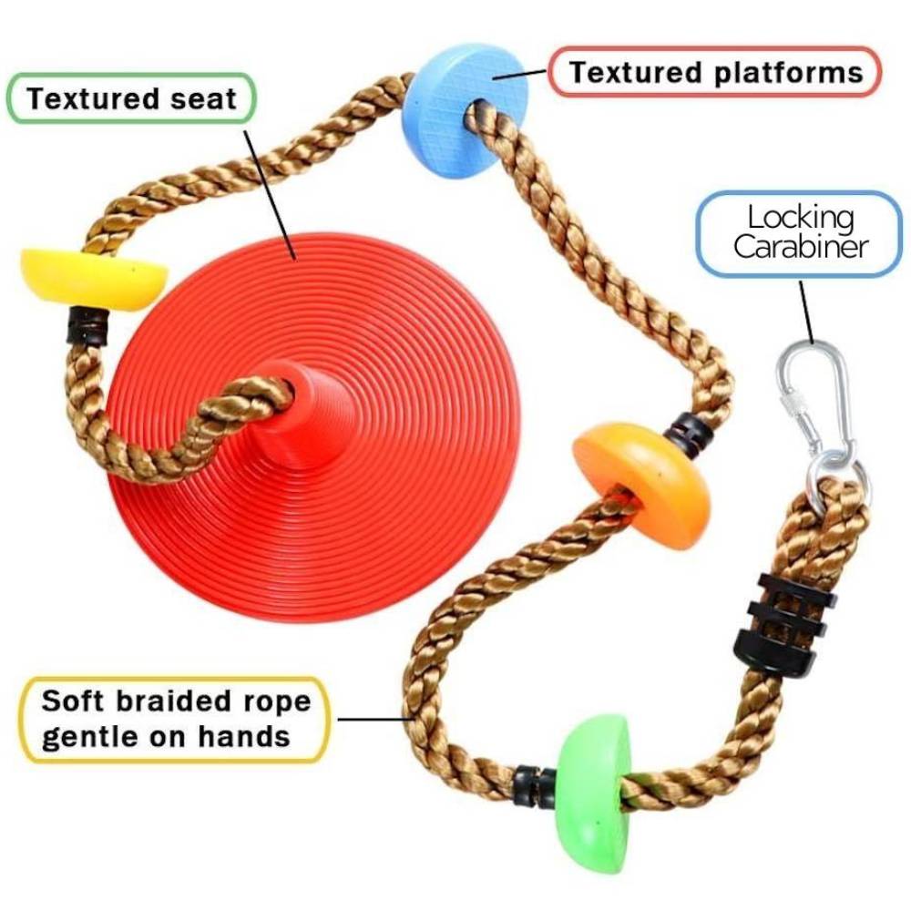 Single Disc Seat & Climbing Rope | Jungle Gym Tree Swing | Rope Swing: image 8