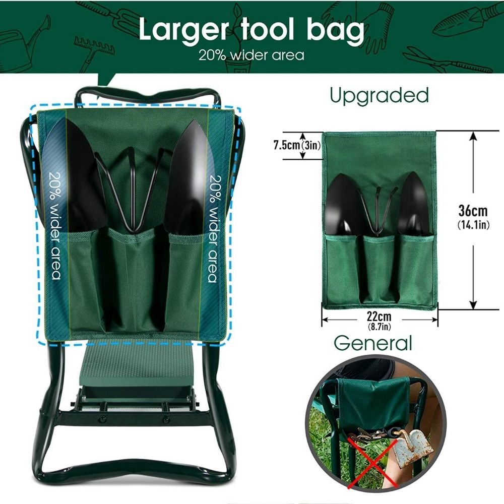 Gardening Kneeler | Garden Seat With Pouch: image 3