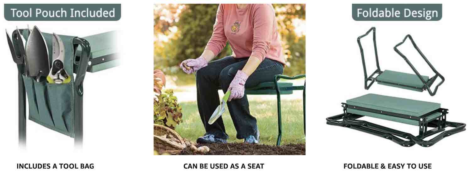 Gardening Kneeler | Garden Seat With Pouch: image 12