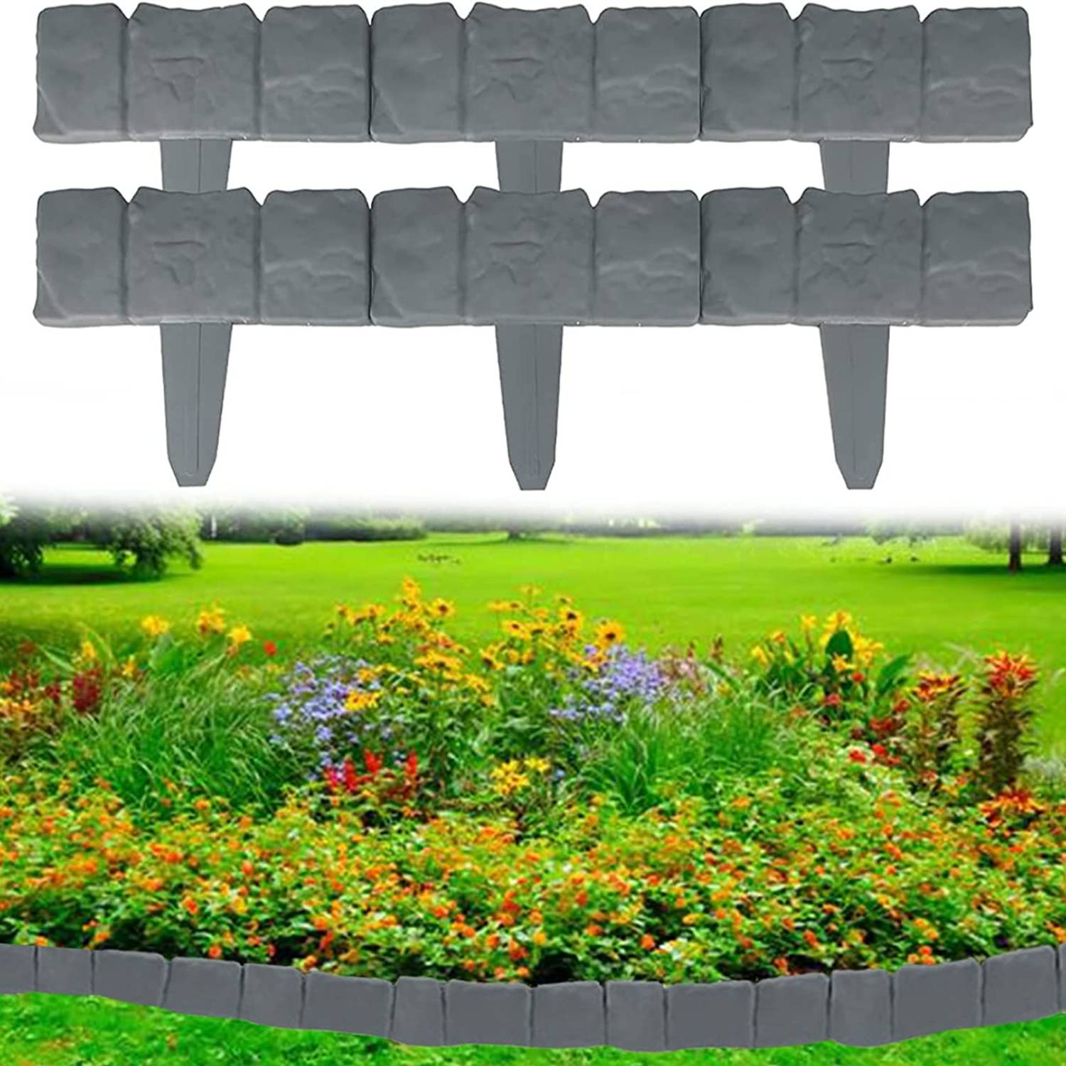 Garden Decorative Edging | Flower Bed Border Edge | Garden Bed Edging (per 9.4" section): image 3