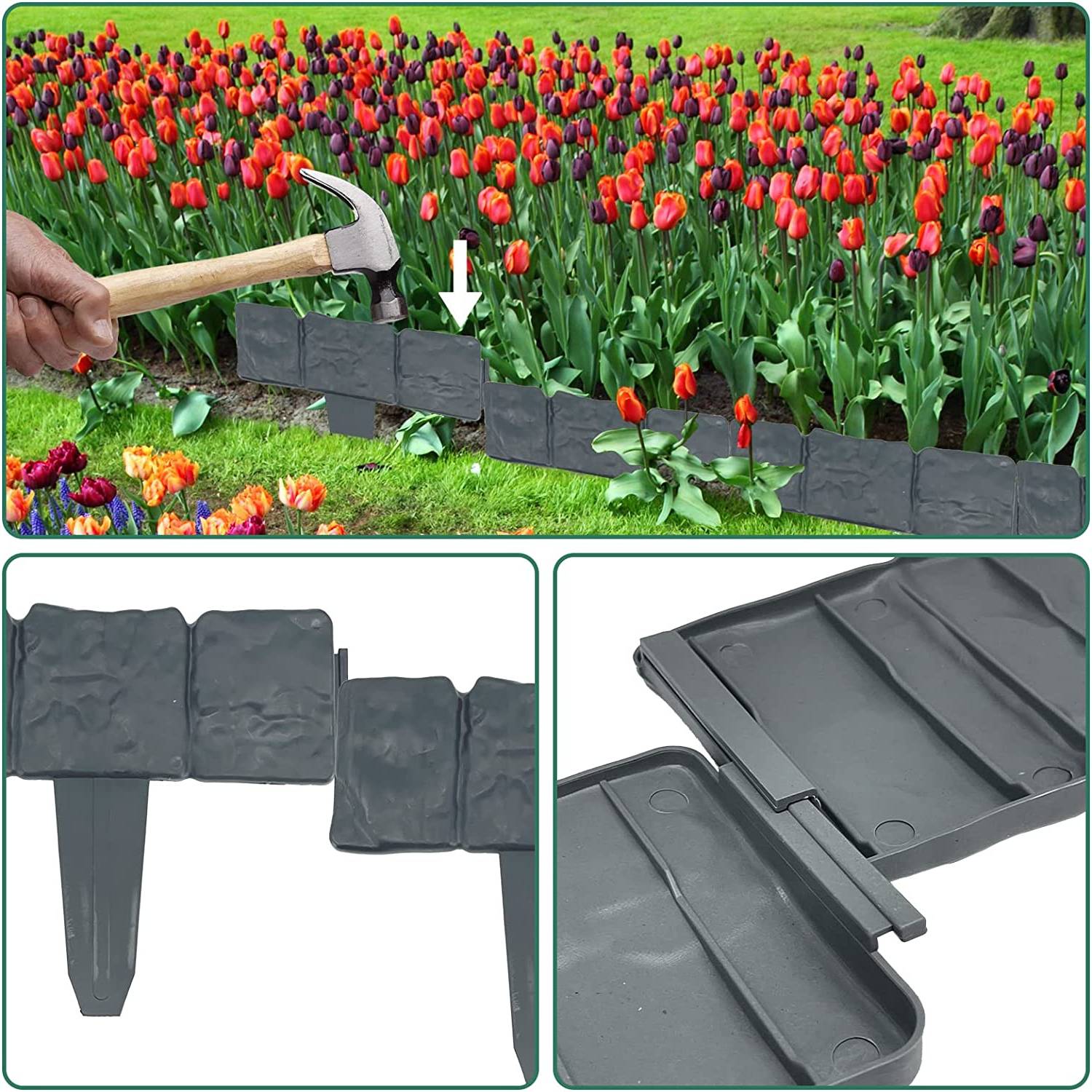 Garden Decorative Edging | Flower Bed Border Edge | Garden Bed Edging (per 9.4" section): image 7