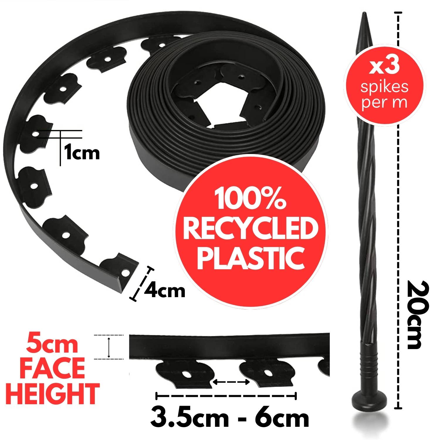 Plastic Lawn Edging - 2" Face Height (per ft): image 2