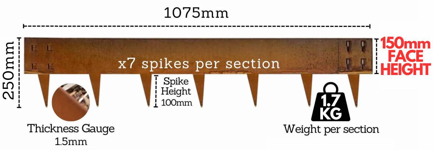 Weathered Steel Landscaping Edge - 4" Face Height (per ft): image 9