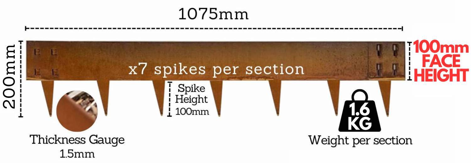 Weathered Steel Landscaping Edge - 4" Face Height (per ft): image 10