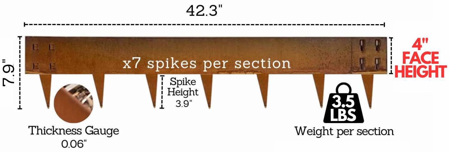 Weathered Steel Landscaping Edge - 4" Face Height (per ft): image 13