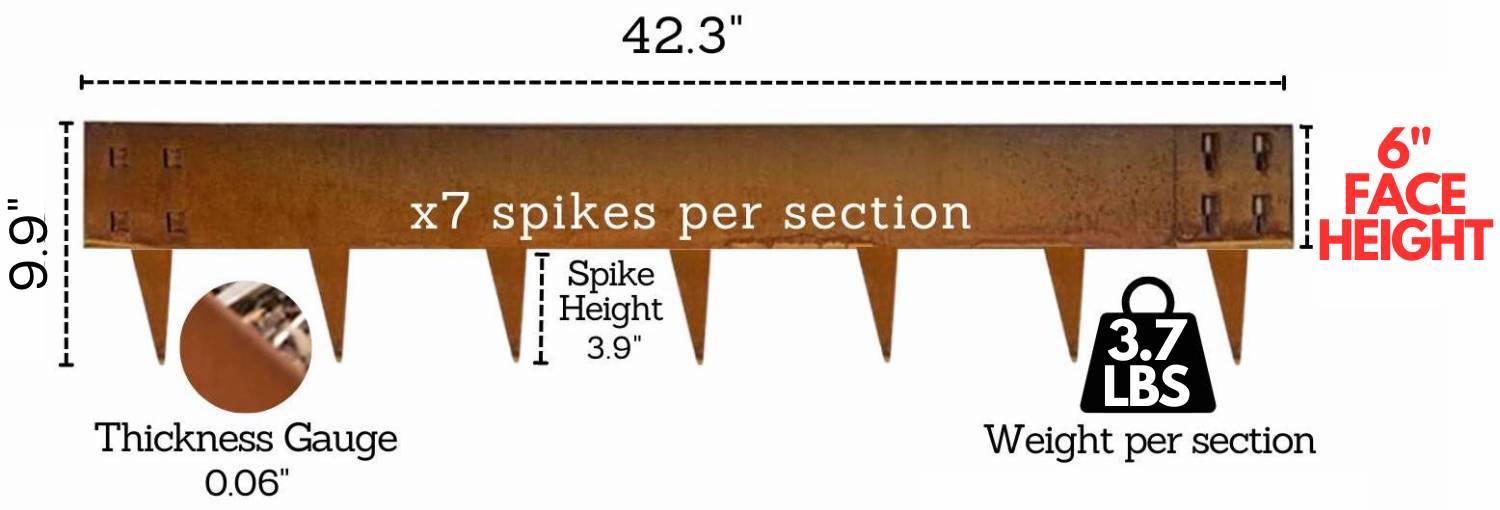 Weathered Steel Landscaping Edge - 4" Face Height (per ft): image 14