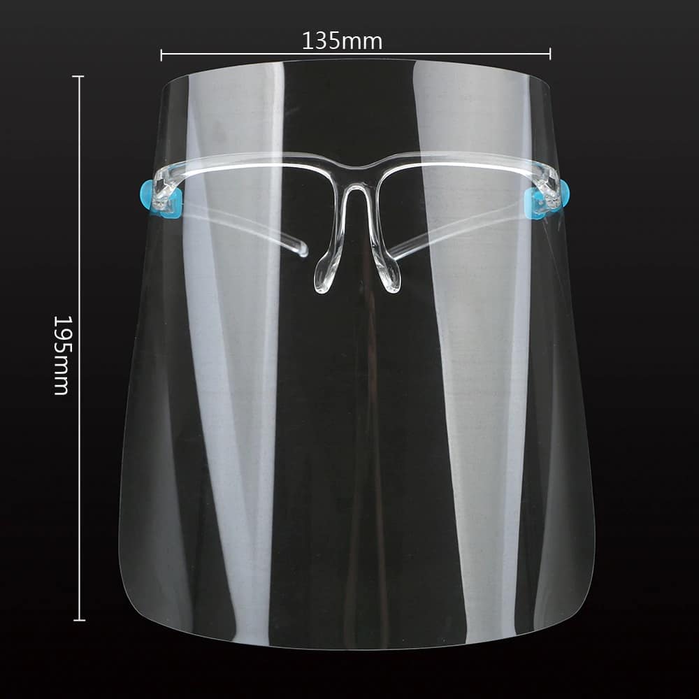 Safety Face Shields with Glasses - Single Mask