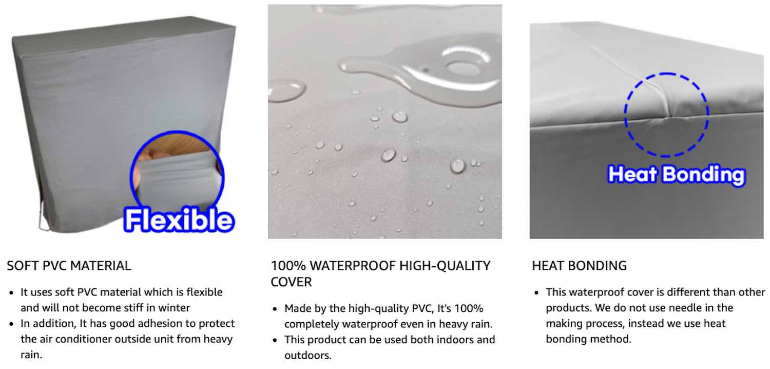 Air Conditioner Cover - 28.3" x 10.2" x 22.4": image 3