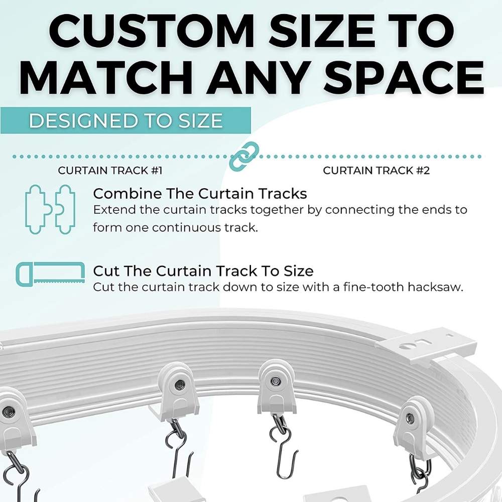 Ceiling Curtain Track | Flexible Curved Ceiling Track for Curtains | Curved Curtain Track (per ft): image 24