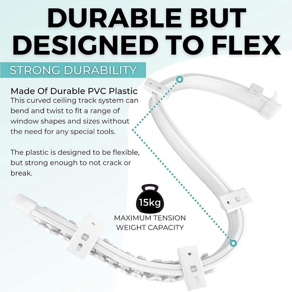 Ceiling Curtain Track | Flexible Curved Ceiling Track for Curtains | Curved Curtain Track (per ft): image 25