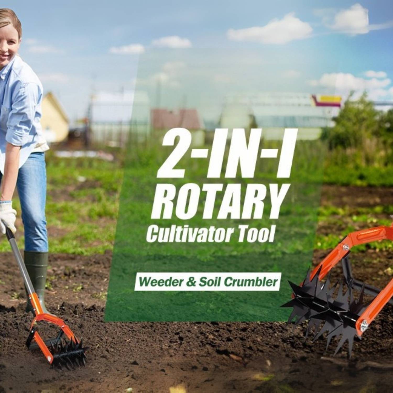 Hand Held Tiller Cultivator | Hand Cultivator For Gardening | Hand Held Rotary Tiller: image 2