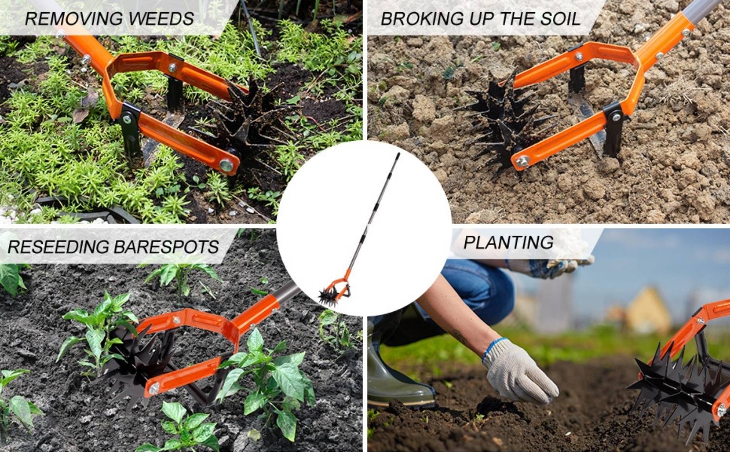 Hand Held Tiller Cultivator | Hand Cultivator For Gardening | Hand Held Rotary Tiller: image 8