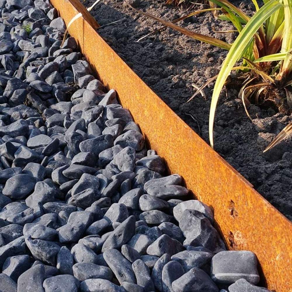 Rust Metal finish.1m x5 Multi Pack bend or curve To Your Design. Lawn Edge 
